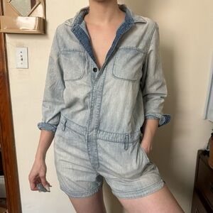 Madewell chambray denim jumpsuit